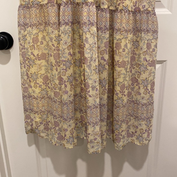 Taylor Yellow Purple Floral Sleeveless Maxi Dress size M - Picture 8 of 13